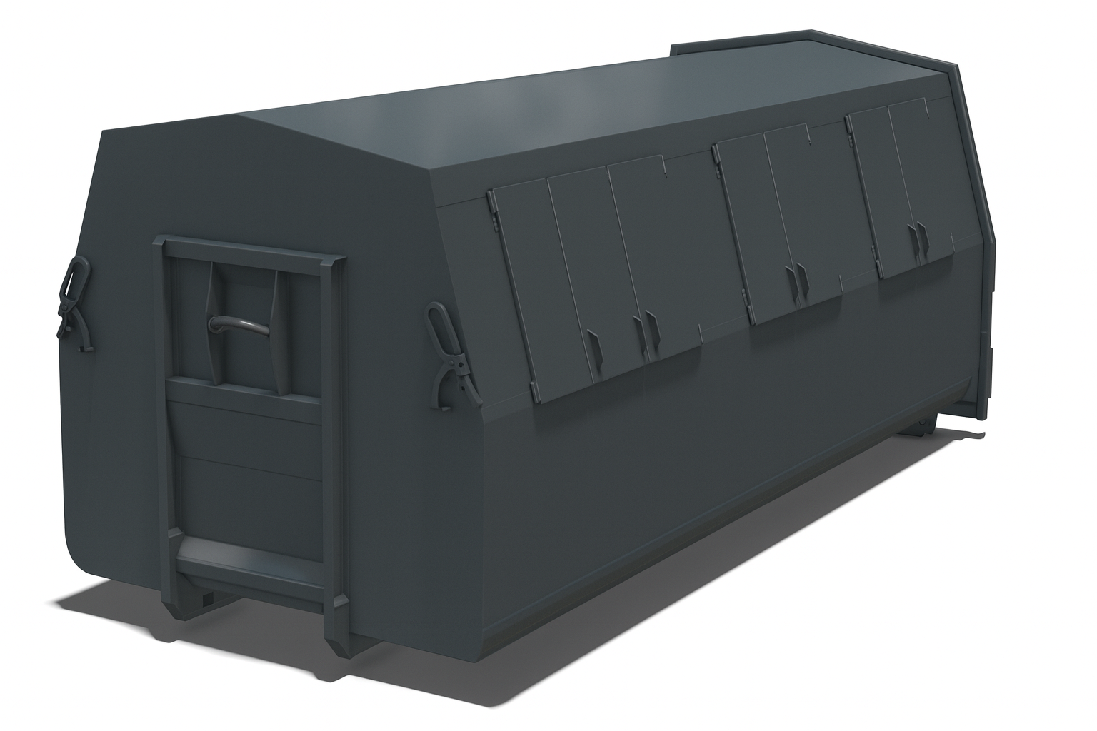 Täckt container 25 m3 för byggprojekt och avfall